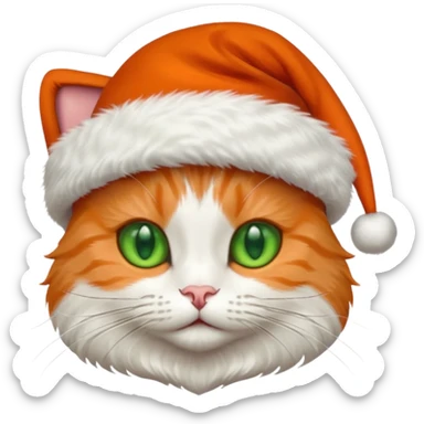 Un gato con gorro navideño sticker