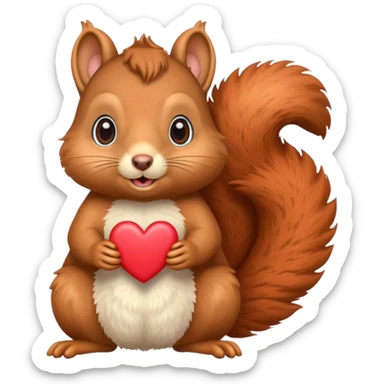 squirrel emoji with hearts instead of eyes sticker