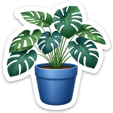 Monstera in blue pot sticker