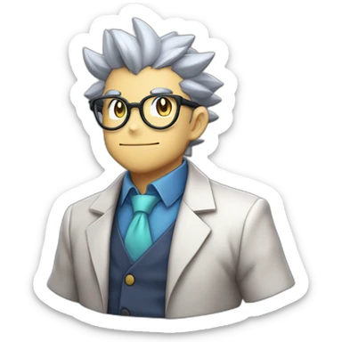 pokemon professor oak anime global trade station badge pokeball sticker