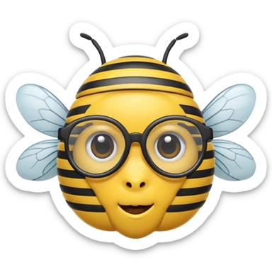 Nerdy bee sticker