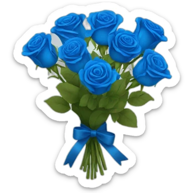 bouquet of blue roses sticker