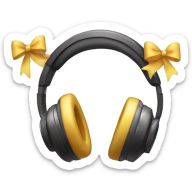 Headphones with bows on them sticker