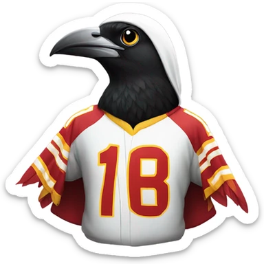Magpie bird with a chiefs hoodie sticker