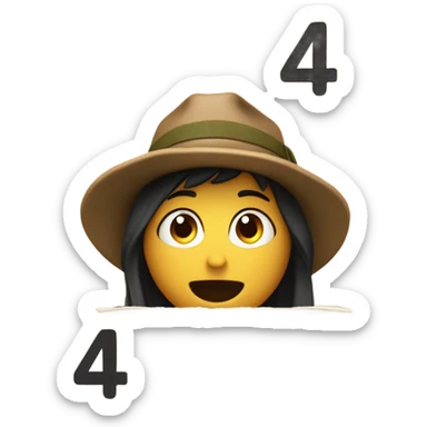 number "4" and "0" playing hide and seek, with second "4" holding a map upside down, wearing explorer hat and looking confused sticker