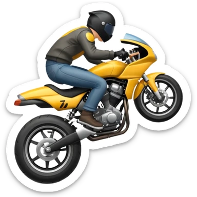 Motorcycle wheelie sticker