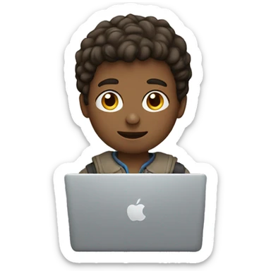 Boy with a MacBook  sticker