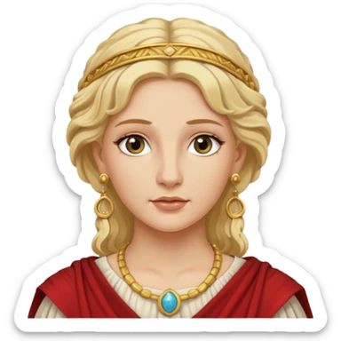 Ancient Roman woman with earrings and blonde hair sticker