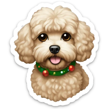 Brown beige Maltipoo Christmas vibe sticker
