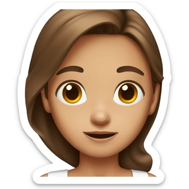 a brown haired girl with obscenely big ear sticker