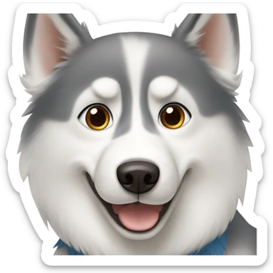 One. Grey Husky with blue eyes, a beige HUSKY with brown eyes and a white Westies sticker