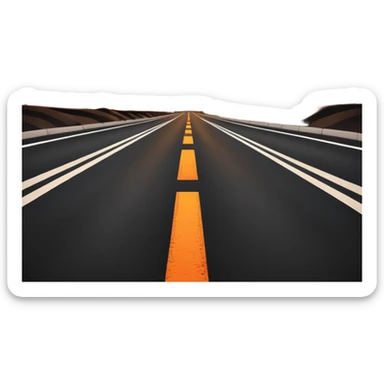 road with sunset sticker