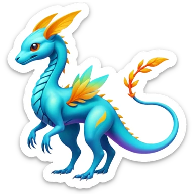 Futuristic Ethereal Modern Fakémon-creature-hybrid Full Body sticker