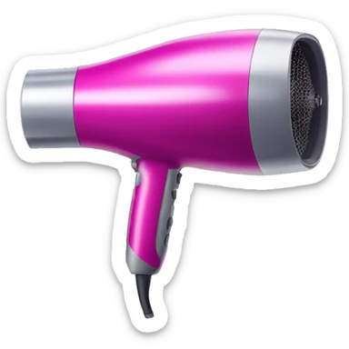 Realistic magenta hair dryer isolated  sticker