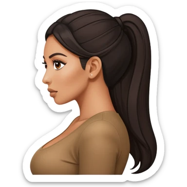 Kim Kardashian bending, side view, looking at camera sticker
