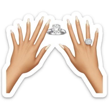 woman's hand with a super expensive ring on the ring finger sticker