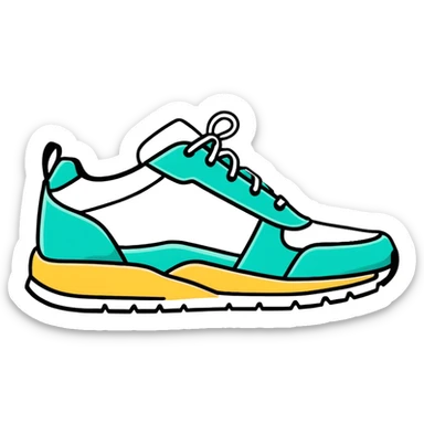 pair of retro sneakers sticker