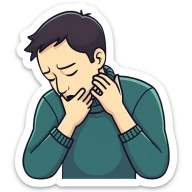 Guy choking himself sticker