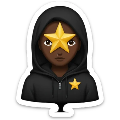silhouette of a faceless person with a star sticker