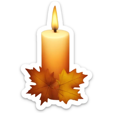 Candle autumn sticker