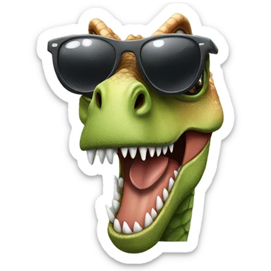 dinosaur wearing sunglasses sticker
