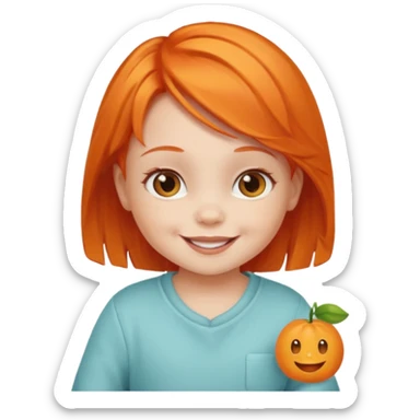 baby girl with orange hair sticker