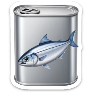 rectangular metal can for mackerel fish sticker
