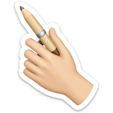writing hand (✍🏻) + beige pen sticker