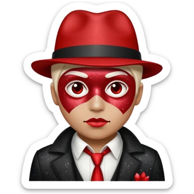 Glitter RED and White Joker Gangster  sticker