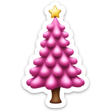 Pink Christmas tree sticker