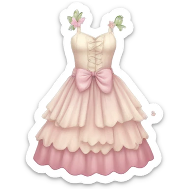 Cottagecore fairy dress sticker