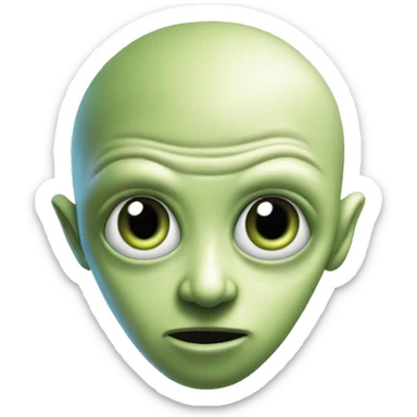 a head of an alien, with spiral eyes  sticker