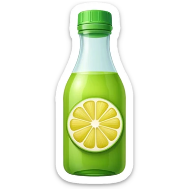 Green lemon juice bottle sticker