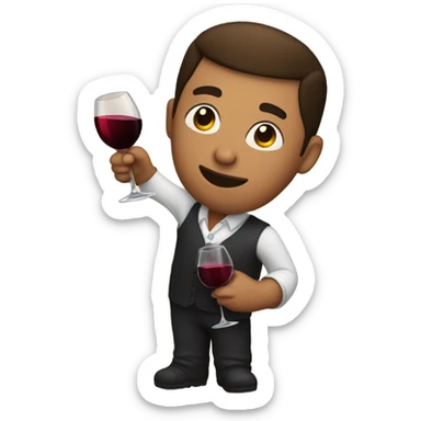 Me holding a glass of red wine sticker