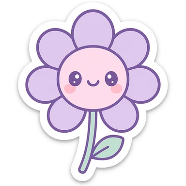 lavender flower kawaii style sticker
