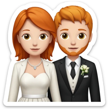 lesbian couple getting married. one ginger one dark brunette. ginger in a suit, brunette in a dress. BOTH GIRLS BOTH WHITE sticker