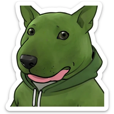 Bull terrier in a hood sticker