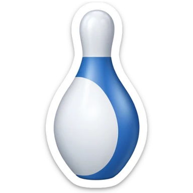 Bowling pin, blue and white sticker