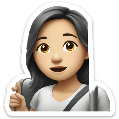 cute thai girl on a metro train sticker