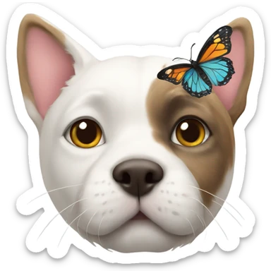 Cat/Dog with butterfly sticker