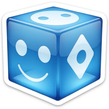 computer screen showing a 3D cube sticker