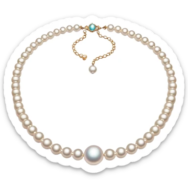 Pearl necklace jewelry sticker