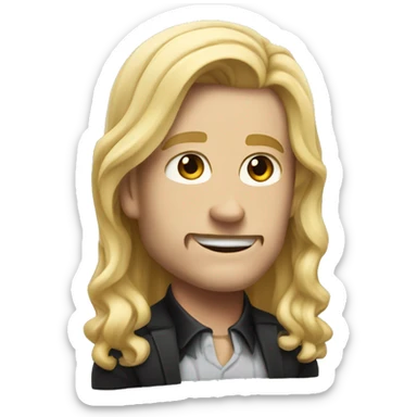 A guy with big muscles that looks like jack ripper with a girl with long blonde hair  sticker