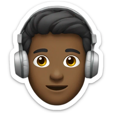 young guy headphones sticker