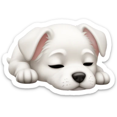 Sleeping beauty bed white puppy sticker
