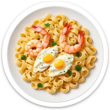 A type of pasta with rice shrimp and some eggs sticker