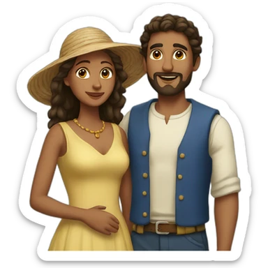 Mediterranean couple sticker