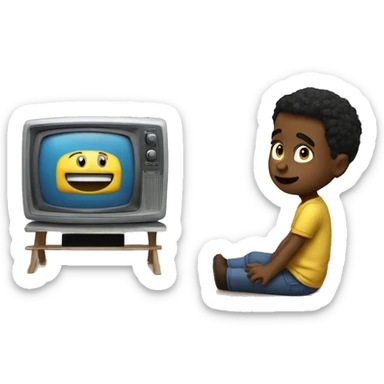 A 3 year old waching tv sticker