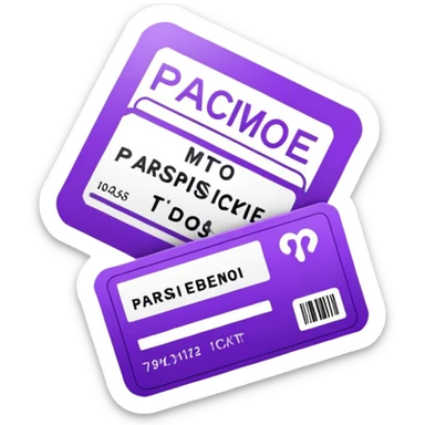 Parisien metro purple ticket  sticker