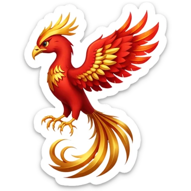 Red and gold rising phoenix, rebellion symbol from Morning Star sticker